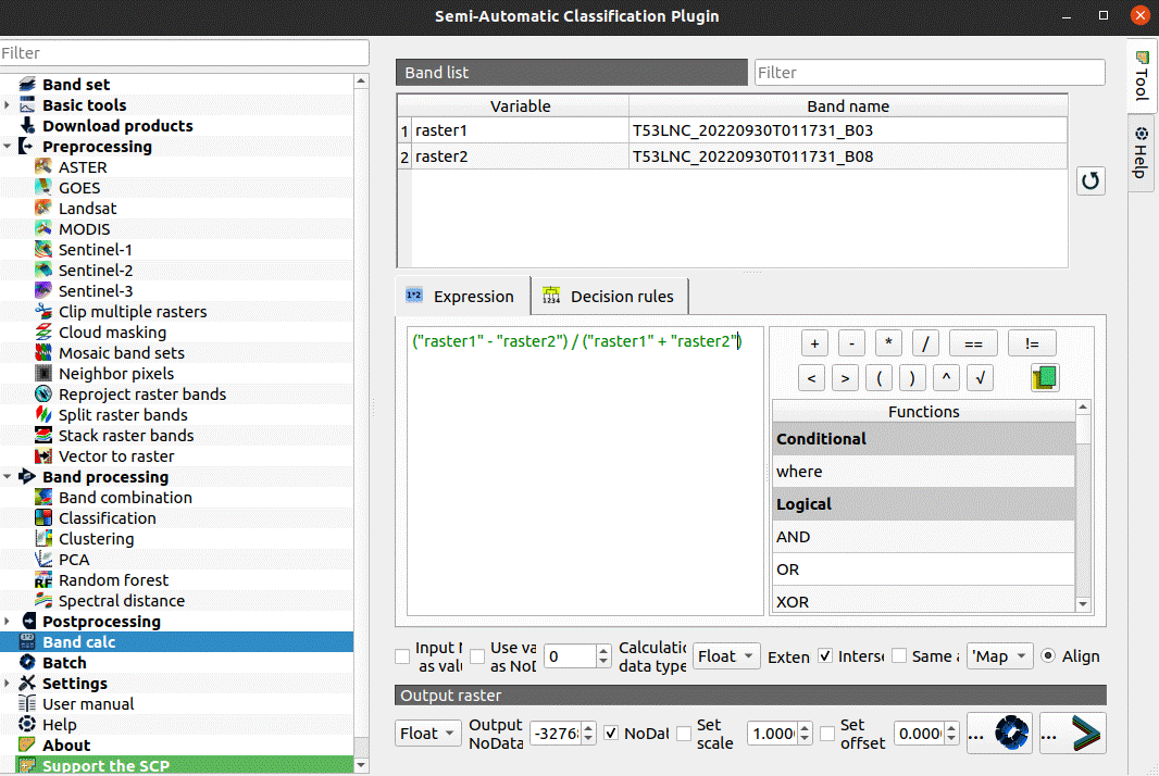 Figure 12 Computing NDWI using the band calc in Semi-Automatic classifier.gif