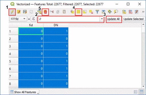 Figure 4 Process of deleting poygons vectorized from a specific pixel value.gif